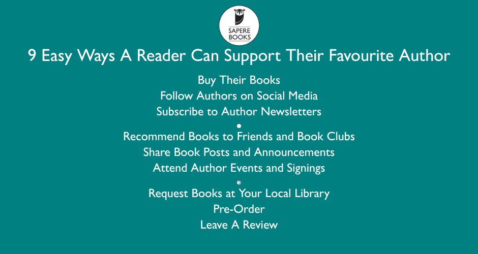 Graphic showing list of 9 ways for readers to support authors